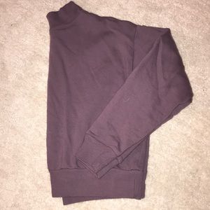 Purple Cropped Turtleneck Hoodie